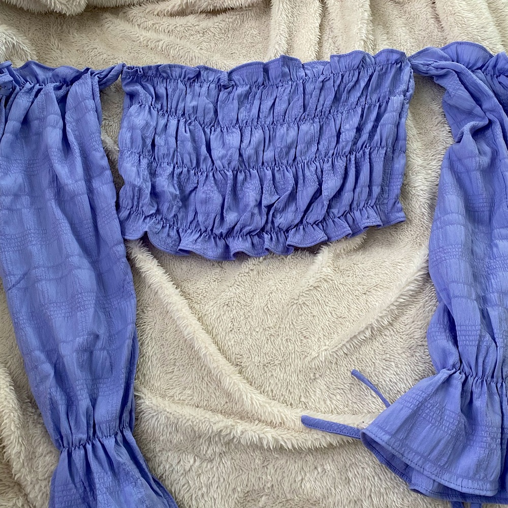 SHEIN off shoulder purple crop top
